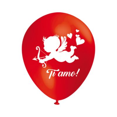 Round Stampa Ti Amo Cuore 30cm/12" Cf 5 Pz