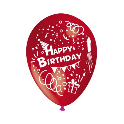 Round Stampa Happy Birthday 30cm/12" Cf 100 Pz