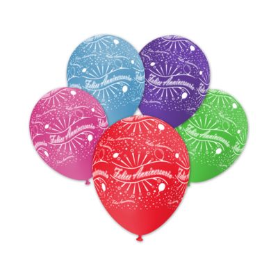 Round Stampa Felice Anniversario 30cm/12" Cf 100 Pz