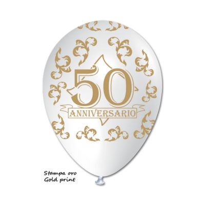 Round Stampa 50° Anniversario 30cm/12" Cf 25 Pz