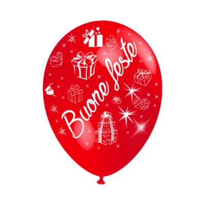 Round Stampa Buone Feste 30cm/12" CF 5 Pz