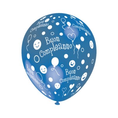 Round Stampa Buon Compleanno 30cm/12" Cf 5 Pz