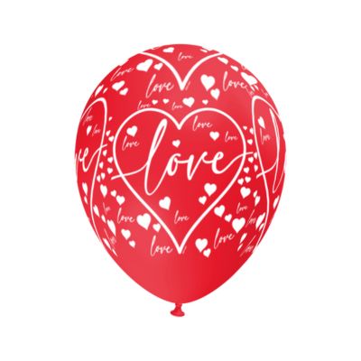 Round Stampa Love Cuoricini 30cm/12" Cf 100 Pz