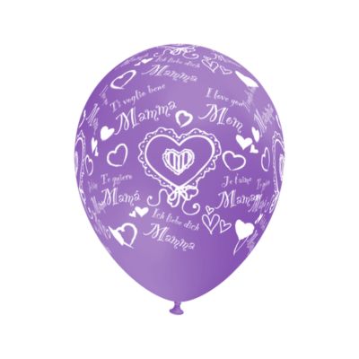 Round Stampa Ti Voglio Bene Mamma 30cm/12" Cf 5 Pz