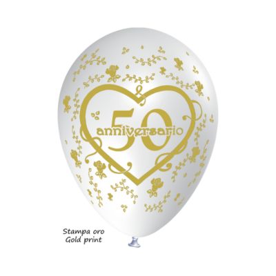Round Stampa 50° Anniversario 30cm/12" Cf 100 Pz