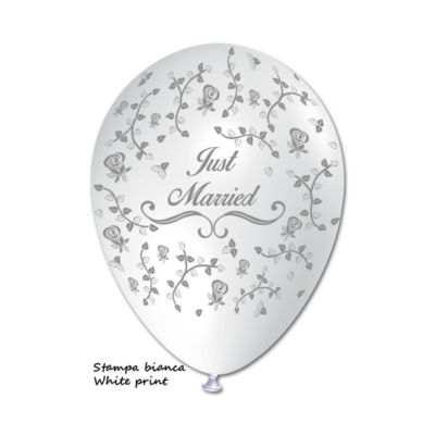 Round Stampa Just Married 30cm/12" Cf 25 Pz