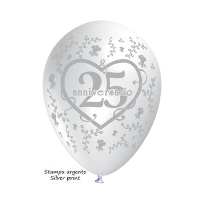 Round Stampa 25° Anniversario 30cm/12" Cf 5 Pz