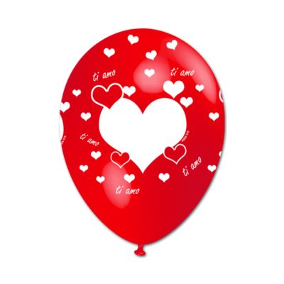 Round Stampa Ti Amo Cuoricini 30cm/12" Cf 100 Pz