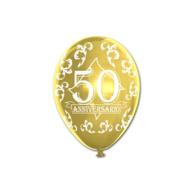 Round Metal Stampa 50° Anniversario 13cm/5" Cf 25 Pz