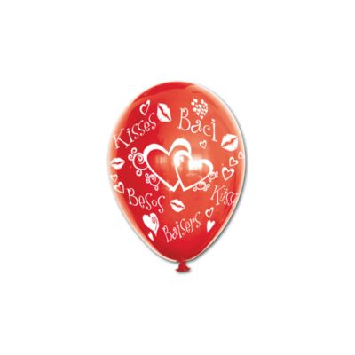 Round Stampa Cuori e Baci 13cm/5" Cf 100 Pz