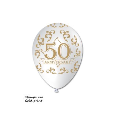 Round Stampa 50 Anniversary 13cm/5" Cf 100 Pz