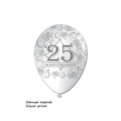 Round Stampa 25° Anniversario 13cm/5" Cf 100 Pz