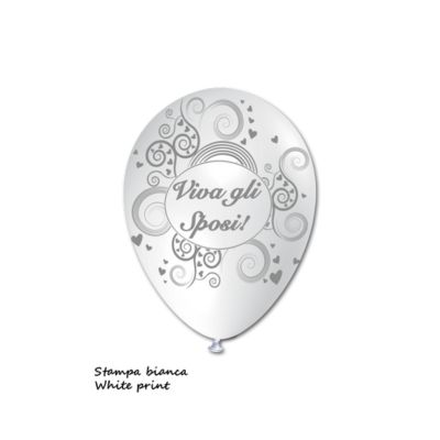 Round Stampa Viva gli Sposi 13cm/5" Cf 100 Pz