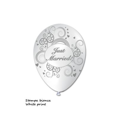 Round Stampa Just Married 13cm/5" Cf 25 Pz