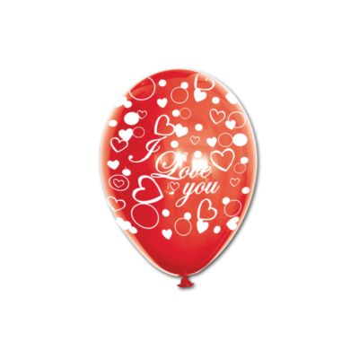 Round Stampa I Love You Cuoricini 13cm/5" Cf 100 Pz