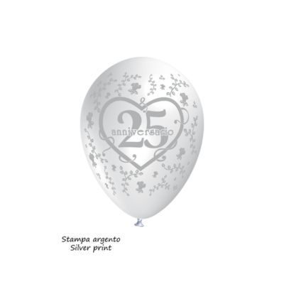 Round Stampa 25° Anniversario 13cm/5" Cf 25 Pz