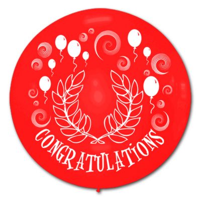 Round Stampa Congratulations 100cm/40" Cf 10 Pz