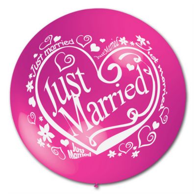 Round Stampa Just Married 100cm/40" Cf 10 Pz