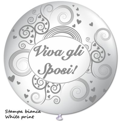 Round Stampa Viva gli Sposi 100cm/40" Cf 2 Pz