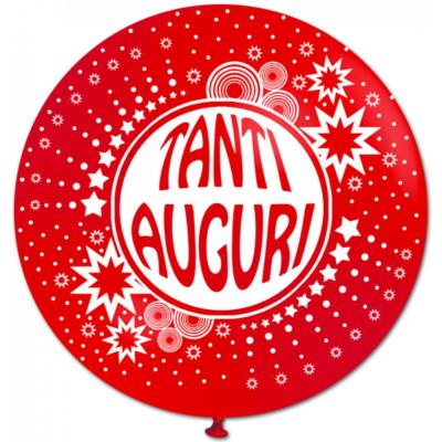 Round Stampa Tanti Auguri 100cm/40" Cf 2 Pz