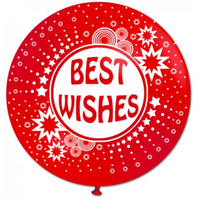Round Stampa Best Wishes 100cm/40" Cf 10 Pz
