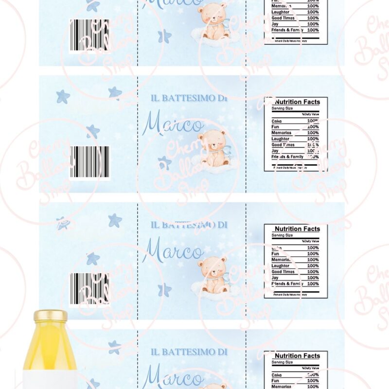 Bottiglia 220ml Digitale Stampabile in Foglio A4 Personalizzata