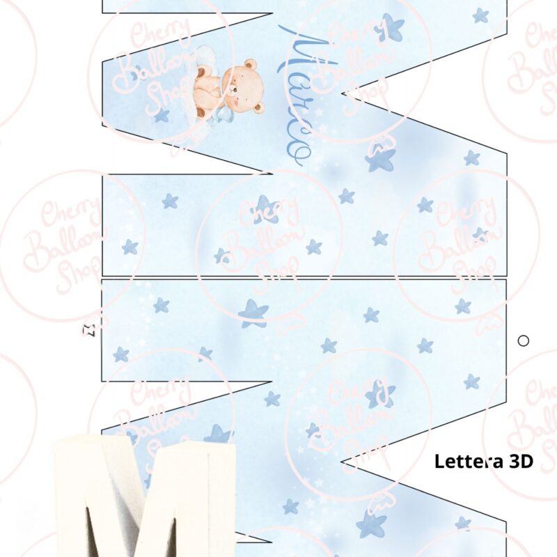 Lettera 3D Digitale Stampabile in Foglio A4 Personalizzata