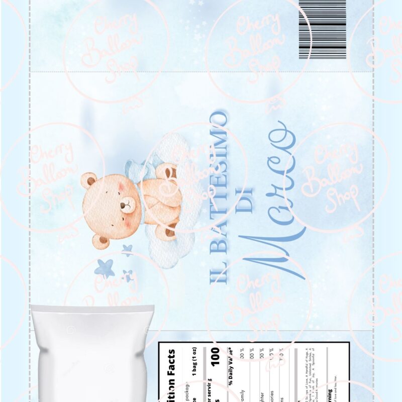 Sacchetto Patatine Digitale Stampabile in Foglio A4 Personalizzata