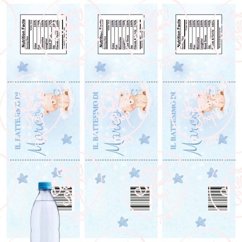 Acqua 500ml Digitale Stampabile in Foglio A4 Personalizzata