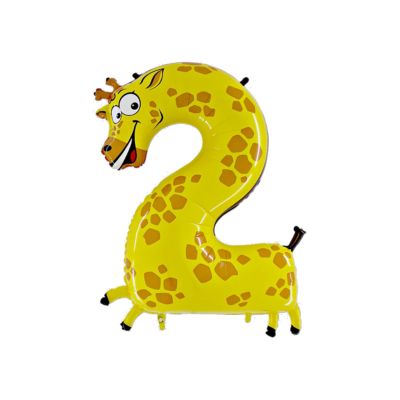 Numero 2 Giraffa 100cm/40" Cf 10 Pz