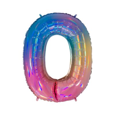 Numero 0 Arcobaleno Iridescente 100cm/40" Cf 10 Pz