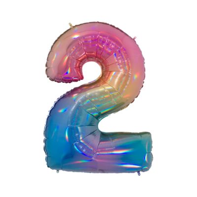 Numero 2 Arcobaleno Iridescente 100cm/40" Cf 10 Pz