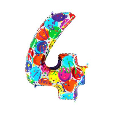 Numero 4 Multicolor 100cm/40" Cf 1 Pz