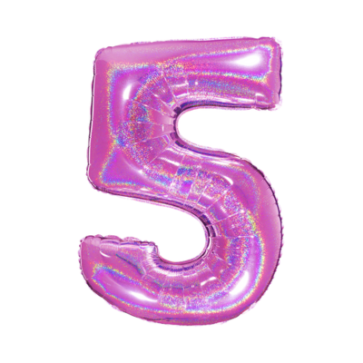 Numero 5 Glitterato 100cm/40" Cf 1 Pz