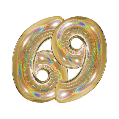 Numero 6/9 Glitterato 100cm/40" Cf 10 Pz