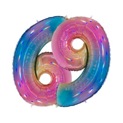 Numero 6/9 Arcobaleno Iridescente 100cm/40" Cf 10 Pz