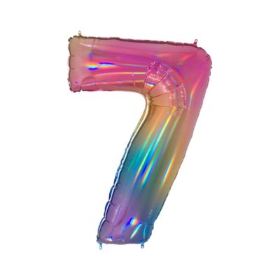 Numero 7 Arcobaleno Iridescente 100cm/40" Cf 10 Pz