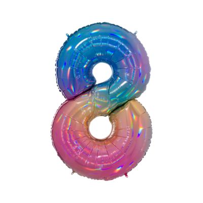 Numero 8 Arcobaleno Iridescente 100cm/40" Cf 1 Pz