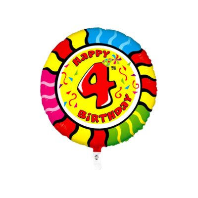 Tondo Happy Birthday Numero 4 Serpente 100cm/40" Cf 10 Pz