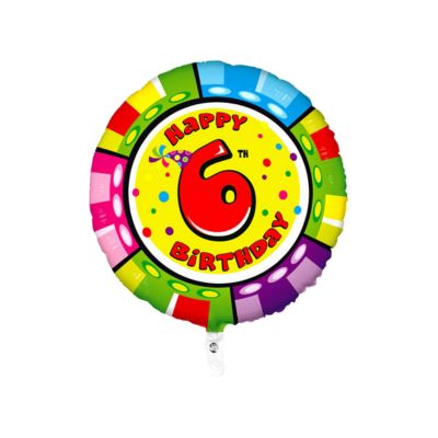 Tondo Happy Birthday Numero 6 Bruco 100cm/40" Cf 1 Pz