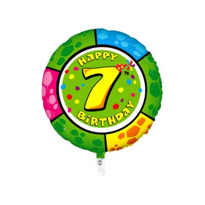 Tondo Happy Birthday Numero 7 Coccodrillo 100cm/40" Cf 1 Pz