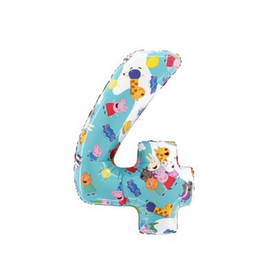 Numero 4 Stampa Peppa Pig 65cm/26" Cf 1 Pz