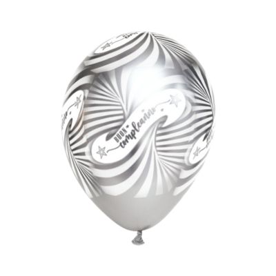Round Chrome Stampa Buon Compleanno 30cm/12" Cf 100 Pz
