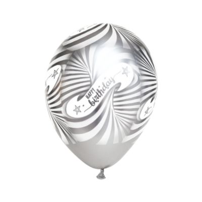 Round Chrome Stampa Happy Birthday 30cm/12" Cf 100 Pz