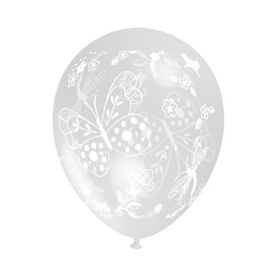 Round Crystal Stampa Fiori e Farfalle 30cm/12" Cf 100 Pz