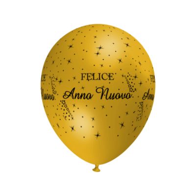 Round Metal Stampa Felice Anno Nuovo 30cm/12" Cf 100 Pz