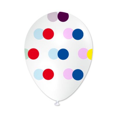 Round Stampa Pois 10 Colori 30cm/12" Cf 100 Pz