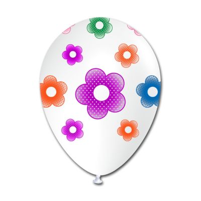 Round Stampa Fiori 10 Colori 30cm/12" Cf 100 Pz