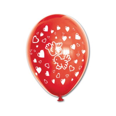 Round Stampa Cuori e Uccellini 30cm/12" Cf 5 Pz