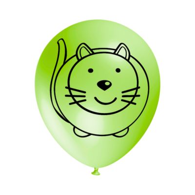 Round Stampa Gatto 30cm/12" Cf 5 Pz